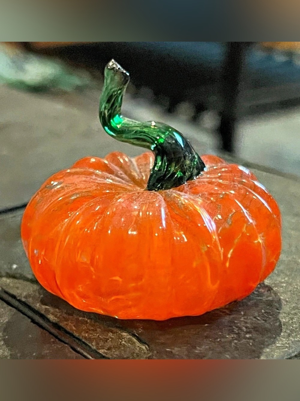 Handblown Glass Mini Pumpkin - Displayed Only